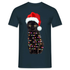 Weihnachten Katze mit Lichterkette Lustiges Weihnachts  T-Shirt - Navy
