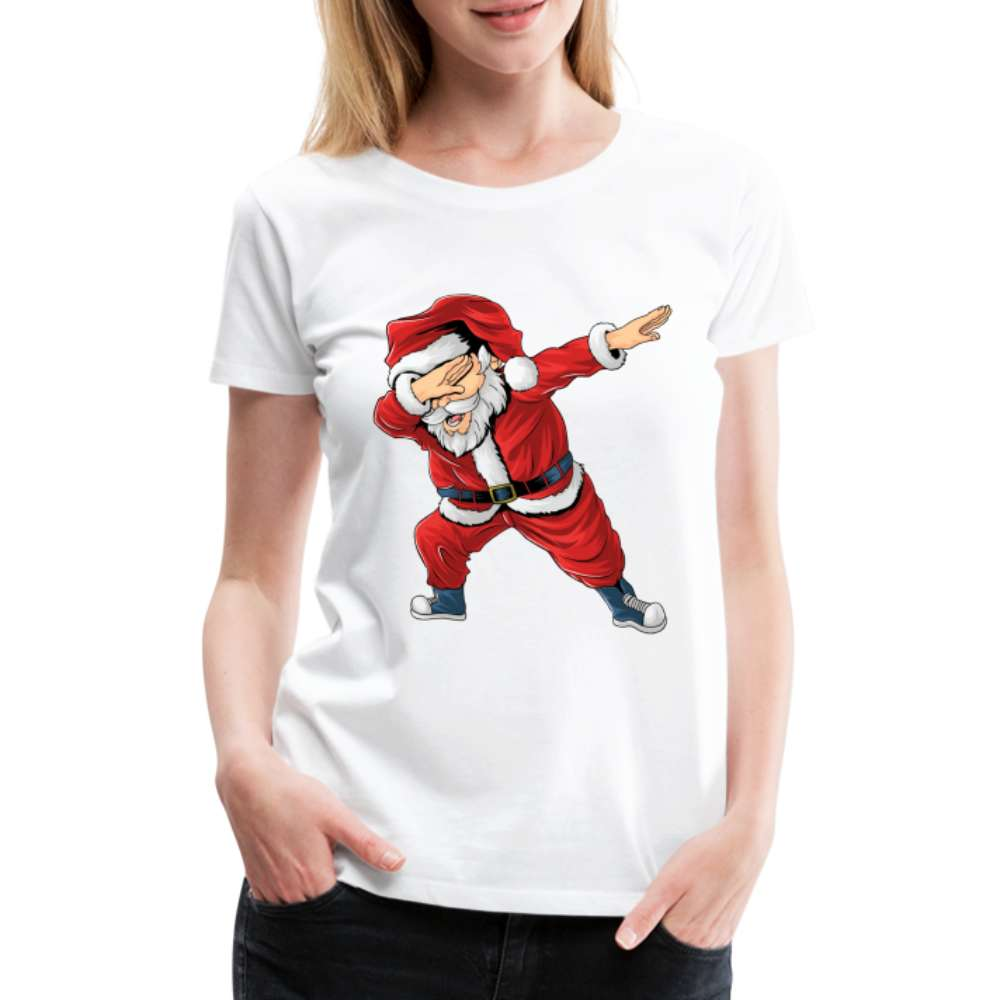 Sante Tanzender Weihnachtsmann Nikolaus Lustiges Frauen Premium T-Shirt - weiß