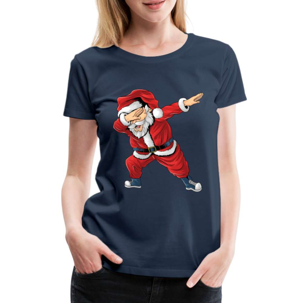 Sante Tanzender Weihnachtsmann Nikolaus Lustiges Frauen Premium T-Shirt - Navy