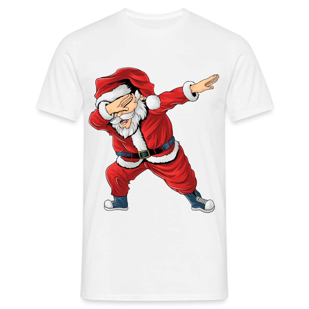Sante Tanzender Weihnachtsmann Nikolaus Lustiges T-Shirt - weiß