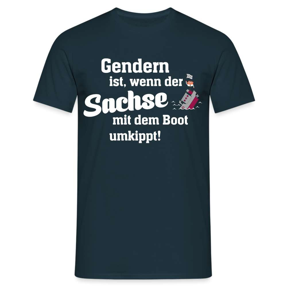Gendern auf Sächsisch Lustiges T-Shirt - Navy