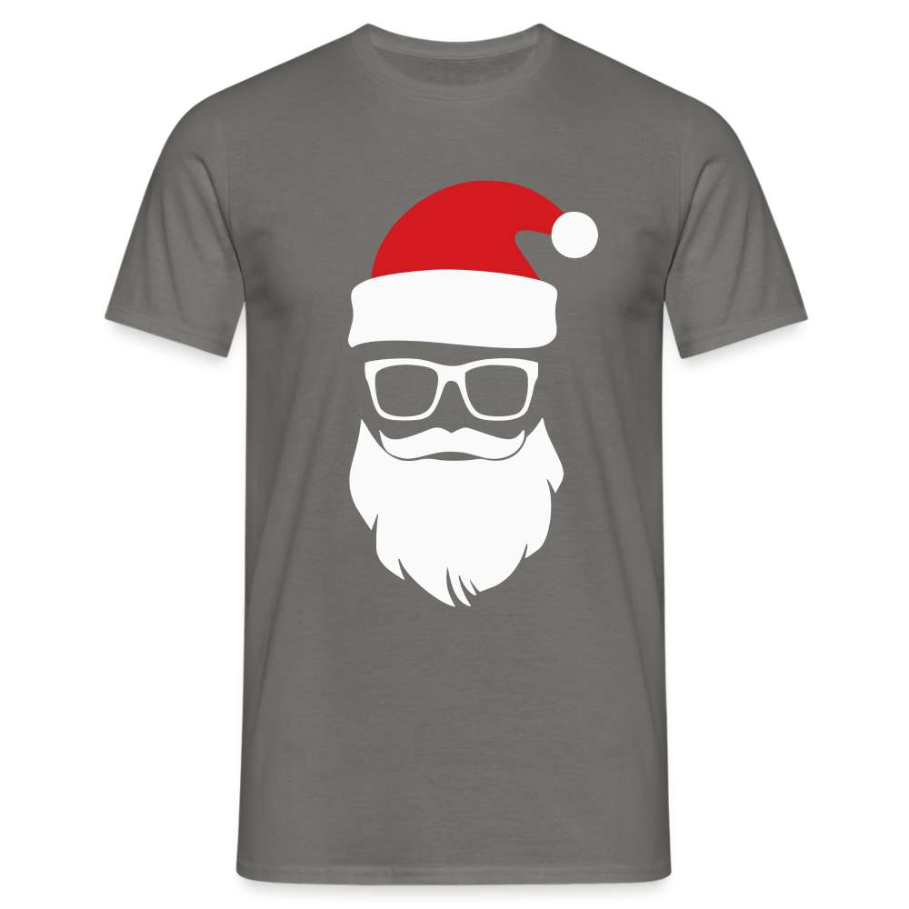 Santa Weihnachtsmann mit Sonnenbrille Lustiges T-Shirt - Graphit