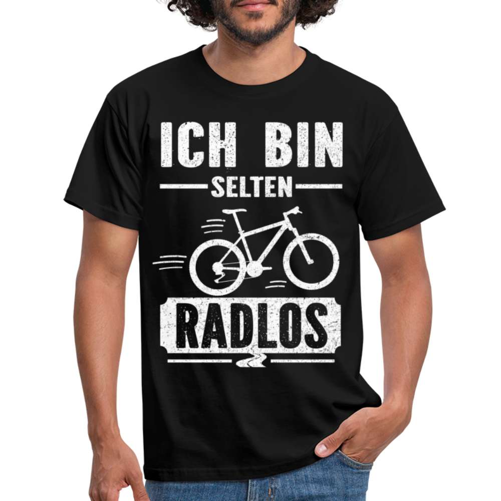 Fahrer Fahrer bin selten Radlos Lustiges Fahrrad T-Shirt - Schwarz