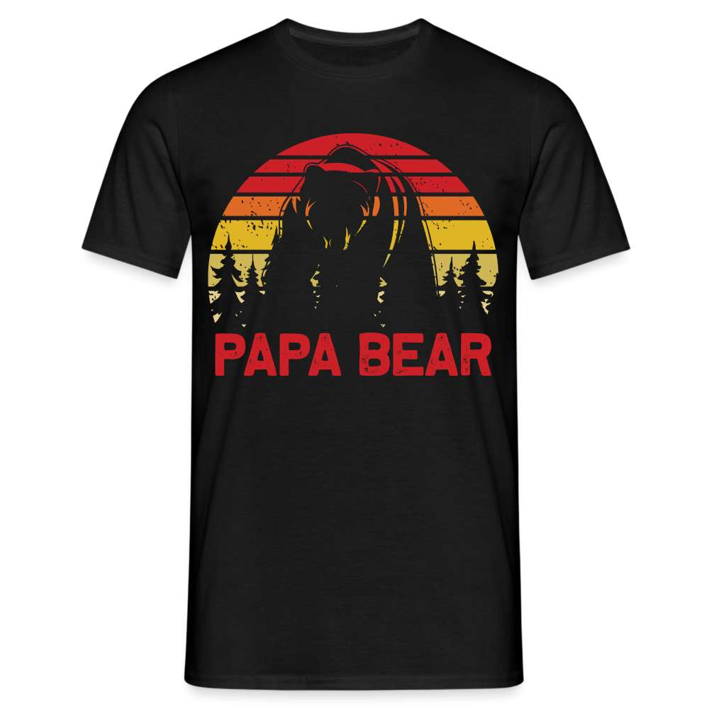 Papa Vatertag Geschenk Papa Bear T-Shirt - Schwarz