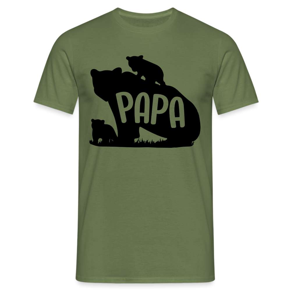 Vatertag Papa Bear Geschenk T-Shirt - Militärgrün
