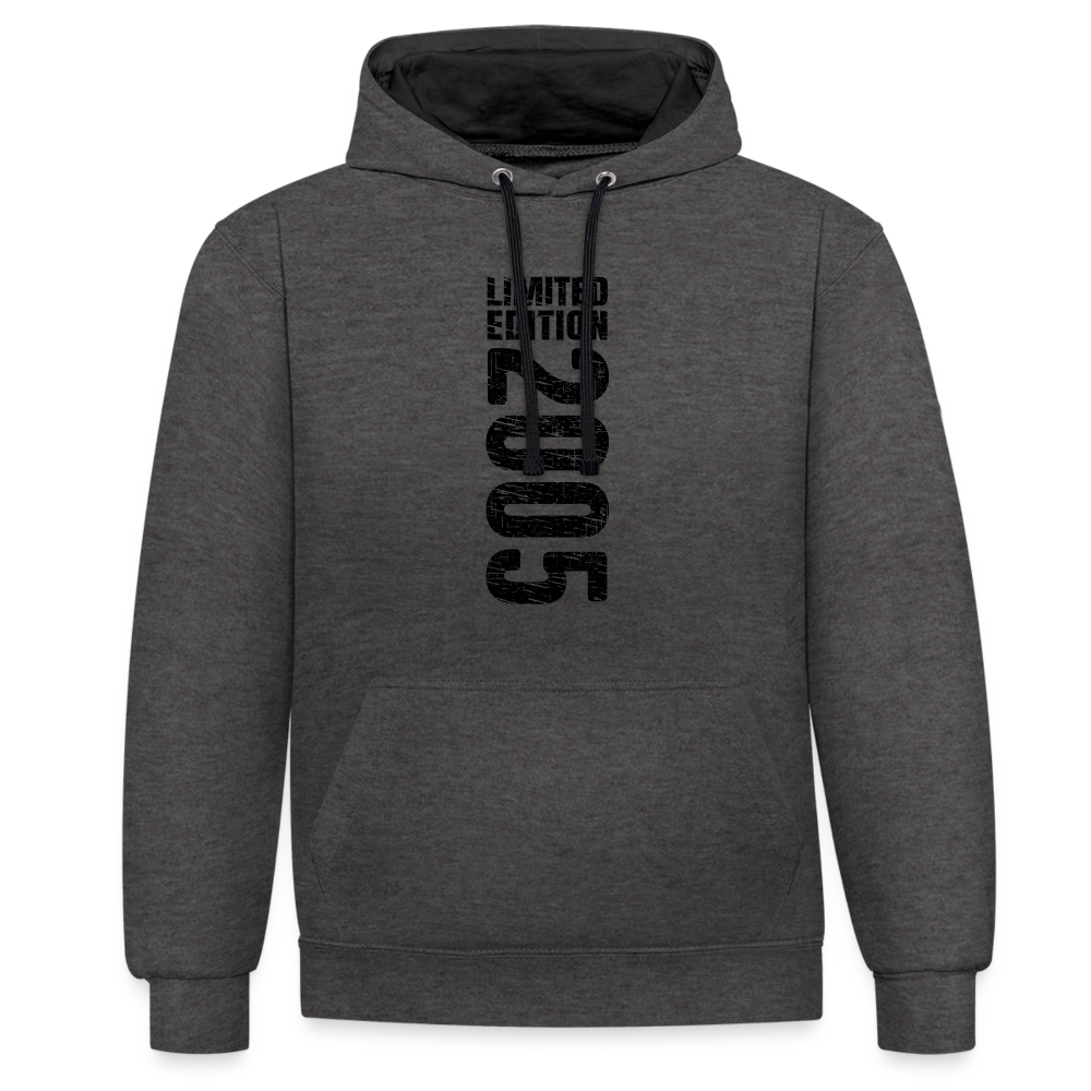 18. Geburtstag Geboren 2005 Limited Edition Retro Style Hoodie - Anthrazit/Schwarz