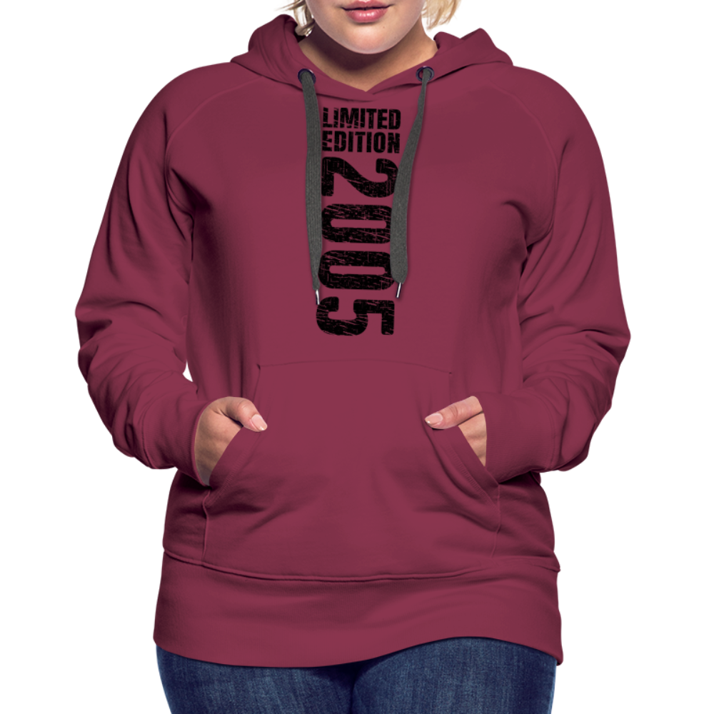 18. Geburtstag Geboren 2005 Limited Edition Retro Style Premium Hoodie - Bordeaux