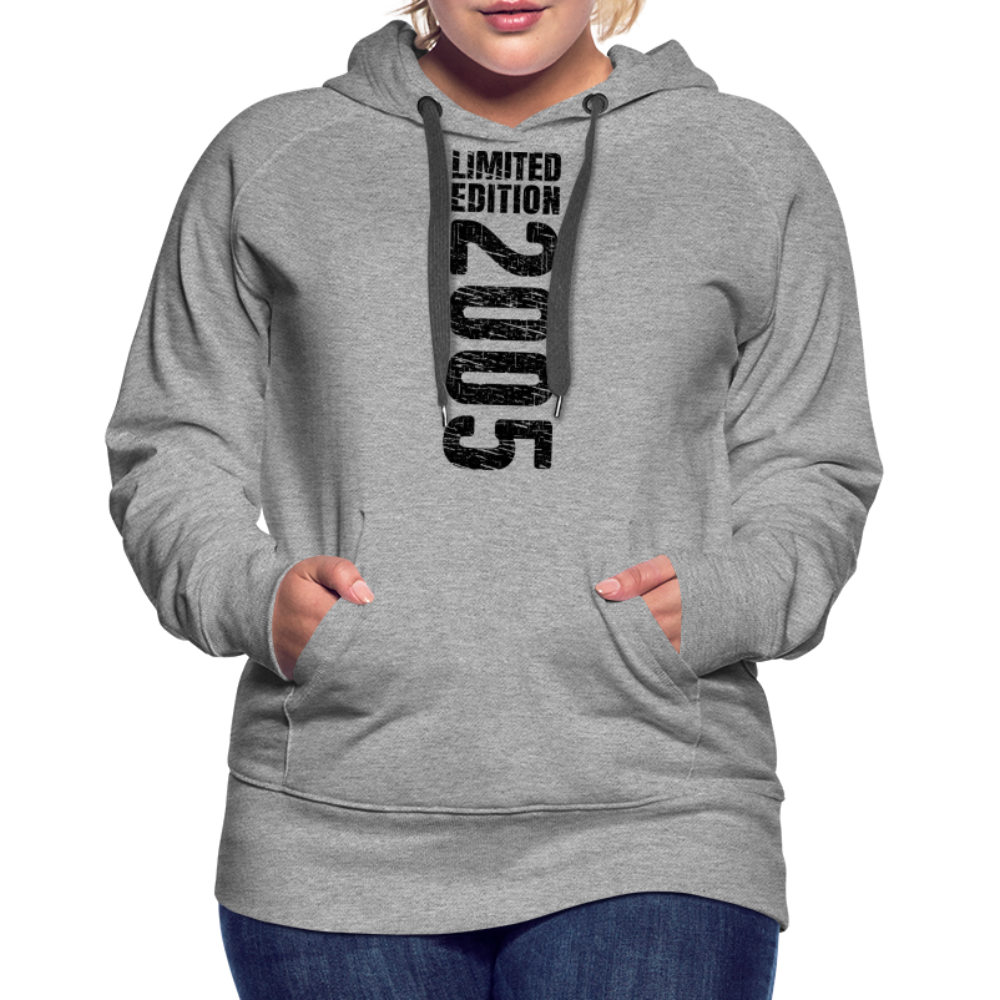 18. Geburtstag Geboren 2005 Limited Edition Retro Style Premium Hoodie - Grau meliert