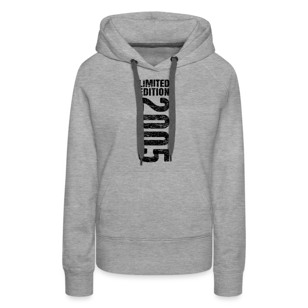 18. Geburtstag Geboren 2005 Limited Edition Retro Style Premium Hoodie - Grau meliert