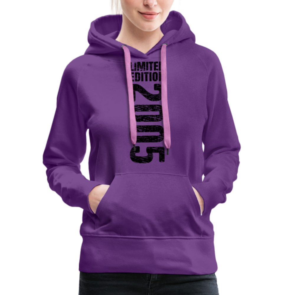 18. Geburtstag Geboren 2005 Limited Edition Retro Style Premium Hoodie - Purple