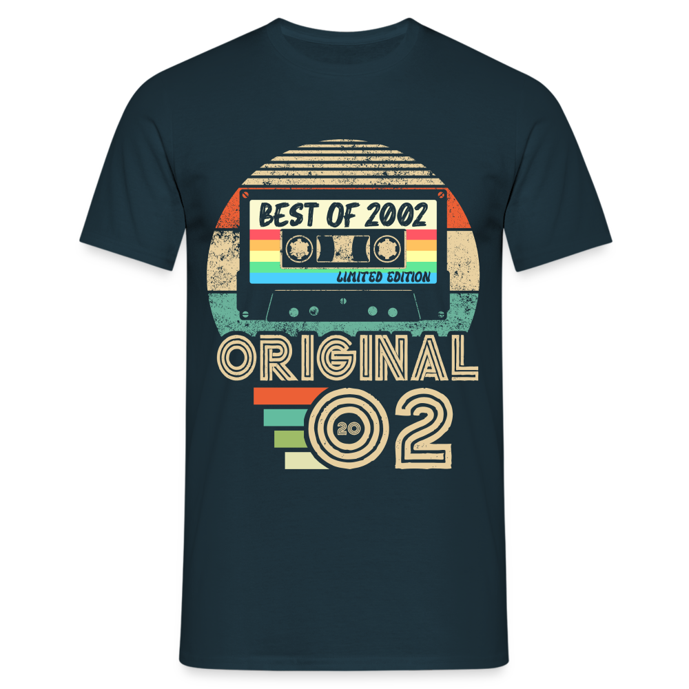 21. Geburtstag Best Of 2002 Retro Kassette T-Shirt - Navy