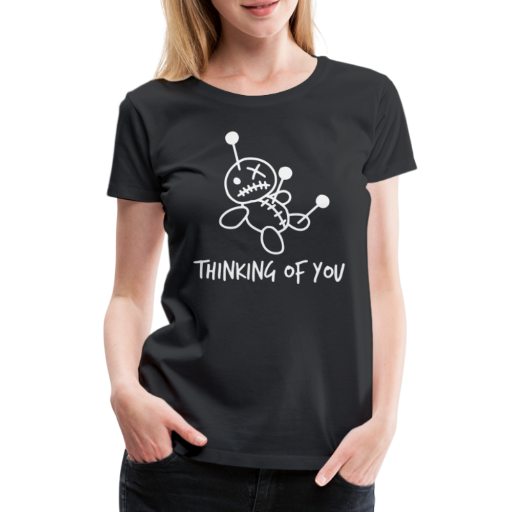 Voodoo Puppe Thinking of you lustiges Frauen Premium T-Shirt - Schwarz