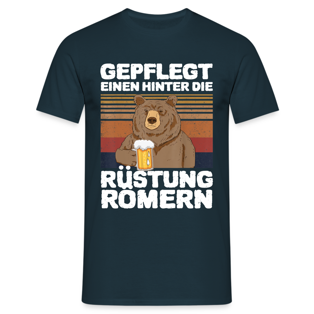 Lustiger Bär gepflegt einen hinter die Rüstung römern T-Shirt - Navy