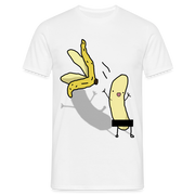 Lustige strippende Banane Männer Fun T-Shirt - weiß