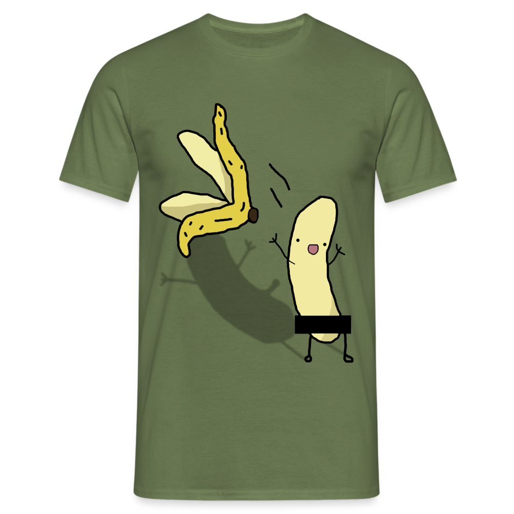 Lustige strippende Banane Männer Fun T-Shirt - Militärgrün
