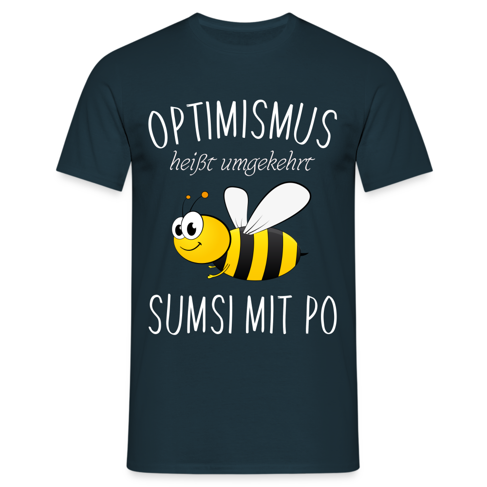 Für Imker - Optimismus umgekehrt Sumsi mit Po Lustiges T-Shirt - Navy