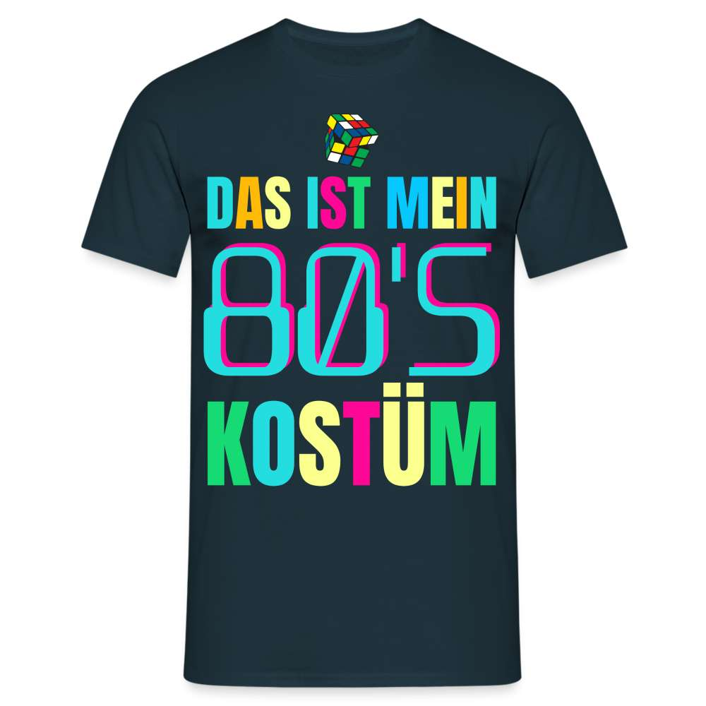 Fasching 80's Kostüm Lustiges T-Shirt - Navy