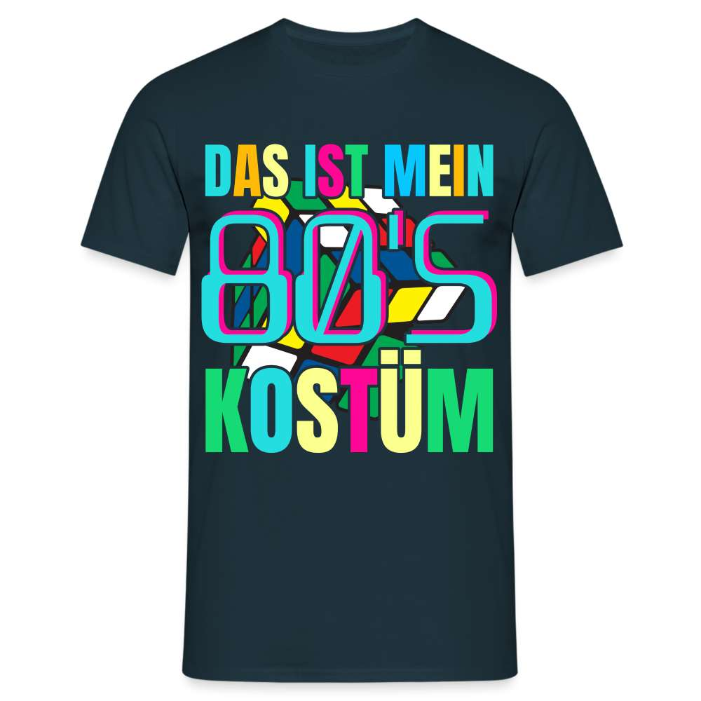 Fasching 80's Kostüm Lustiges T-Shirt - Navy