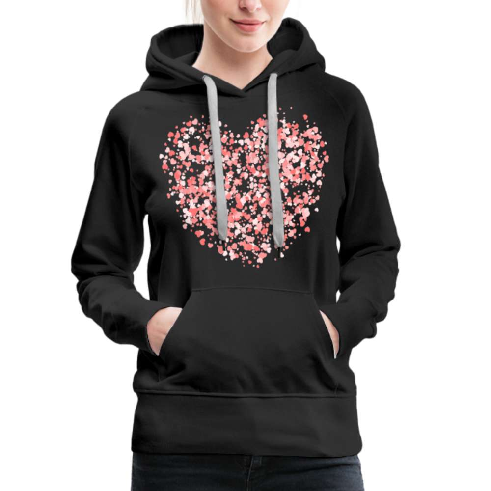 Konfetti Herz Frauen Premium Hoodie - Schwarz