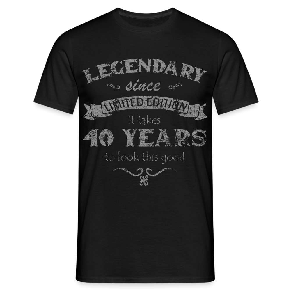 40. Geburtstag Vintage Retro Style Limited Edition Geschenk T-Shirt - Schwarz