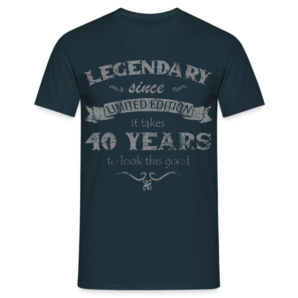 40. Geburtstag Vintage Retro Style Limited Edition Geschenk T-Shirt - Navy