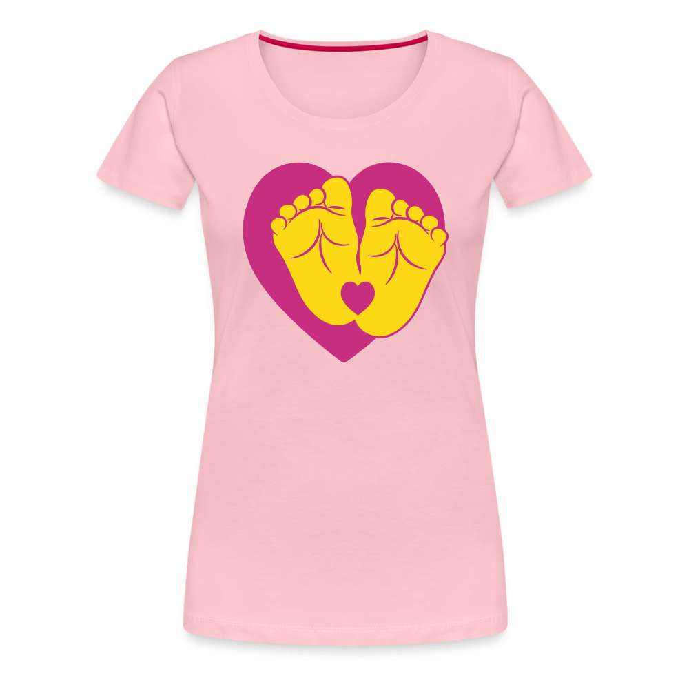 Herz Finderfüße Geschenk Shirt für werdende Mamas - Hellrosa