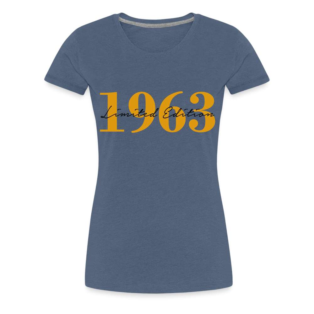 60. Geburtstag - 1963 Limited Edition - Frauen Premium T-Shirt - Blau meliert