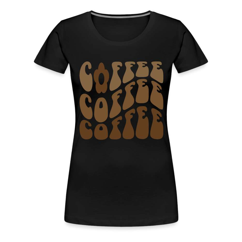 Kaffee Liebhaber Shirt Retro Boho Style Premium T-Shirt - Schwarz