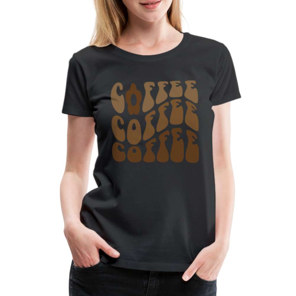 Kaffee Liebhaber Shirt Retro Boho Style Premium T-Shirt - Schwarz