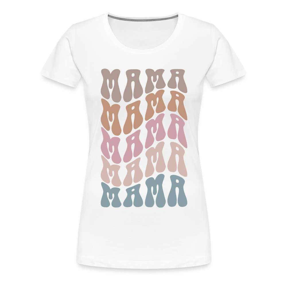 Mama Shirt Boho Retro Style Geschenk für werdende Mamas Premium T-Shirt - weiß
