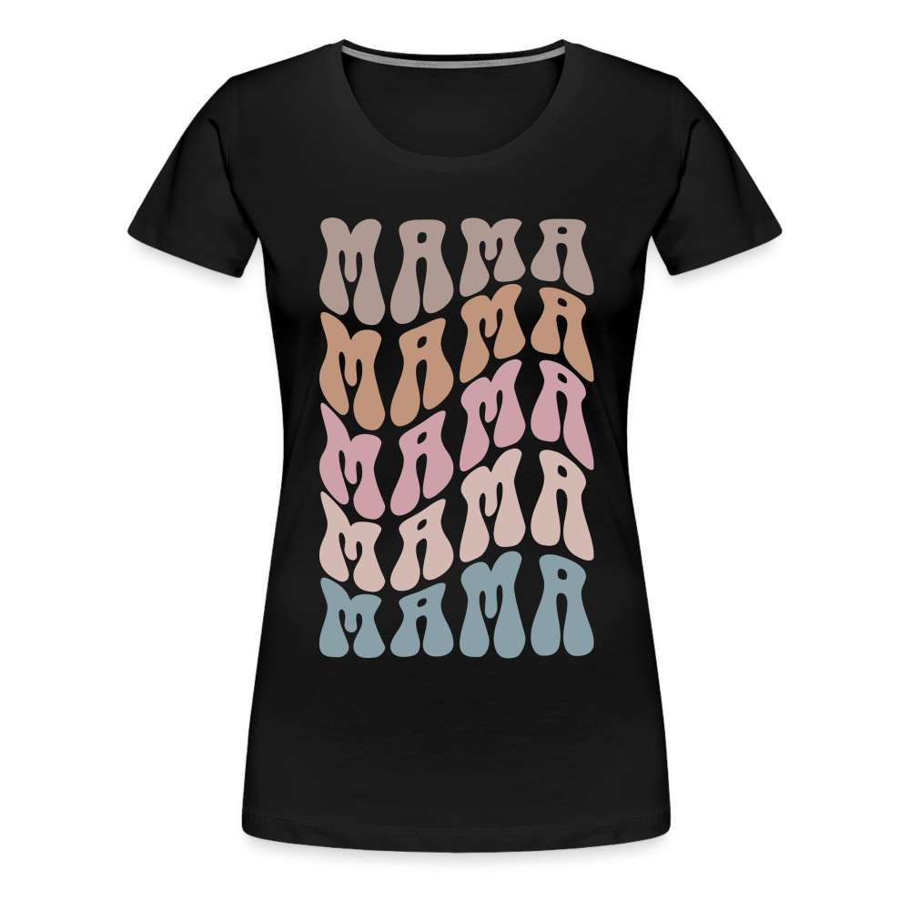 Mama Shirt Boho Retro Style Geschenk für werdende Mamas Premium T-Shirt - Schwarz