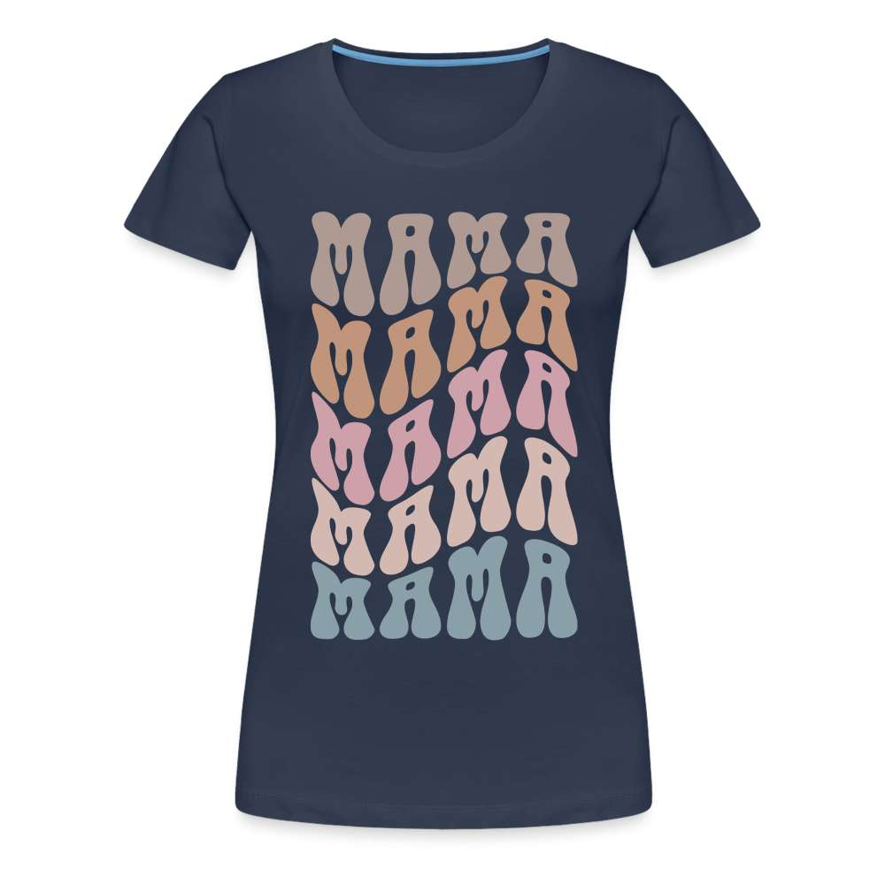 Mama Shirt Boho Retro Style Geschenk für werdende Mamas Premium T-Shirt - Navy