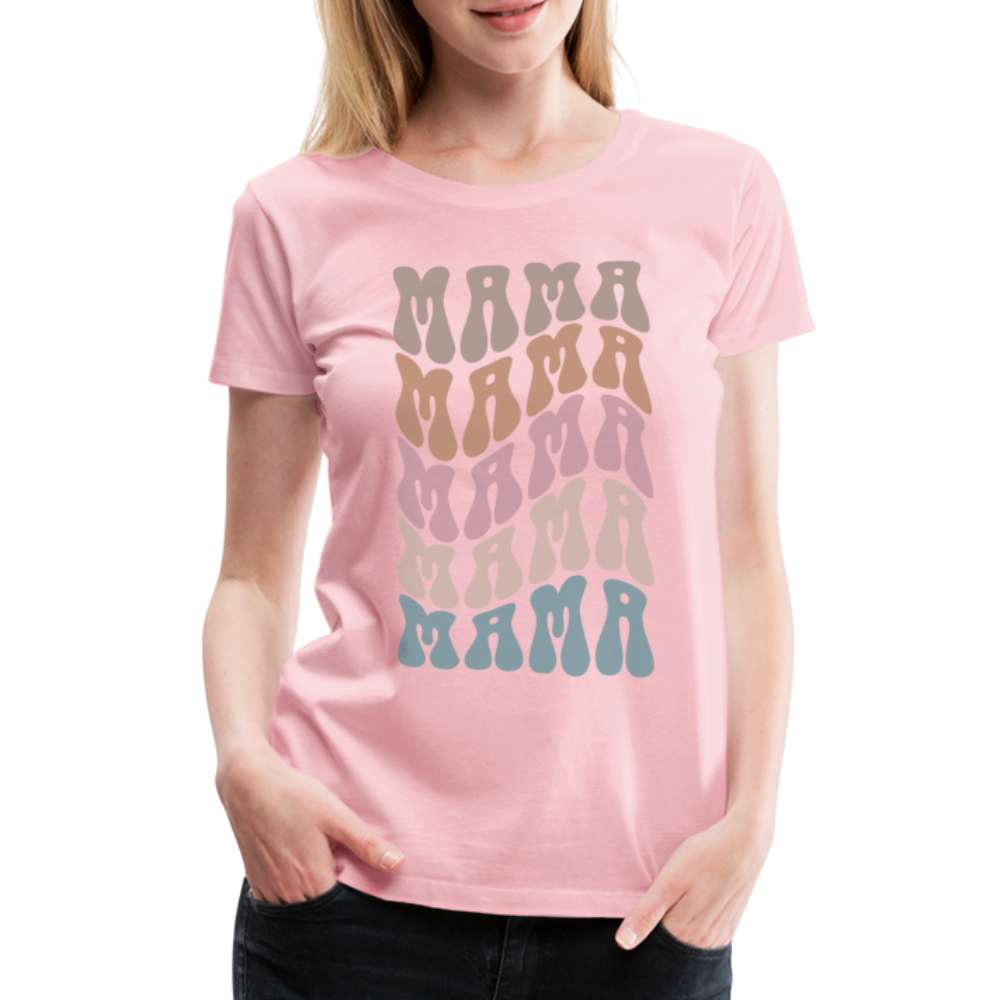 Mama Shirt Boho Retro Style Geschenk für werdende Mamas Premium T-Shirt - Hellrosa