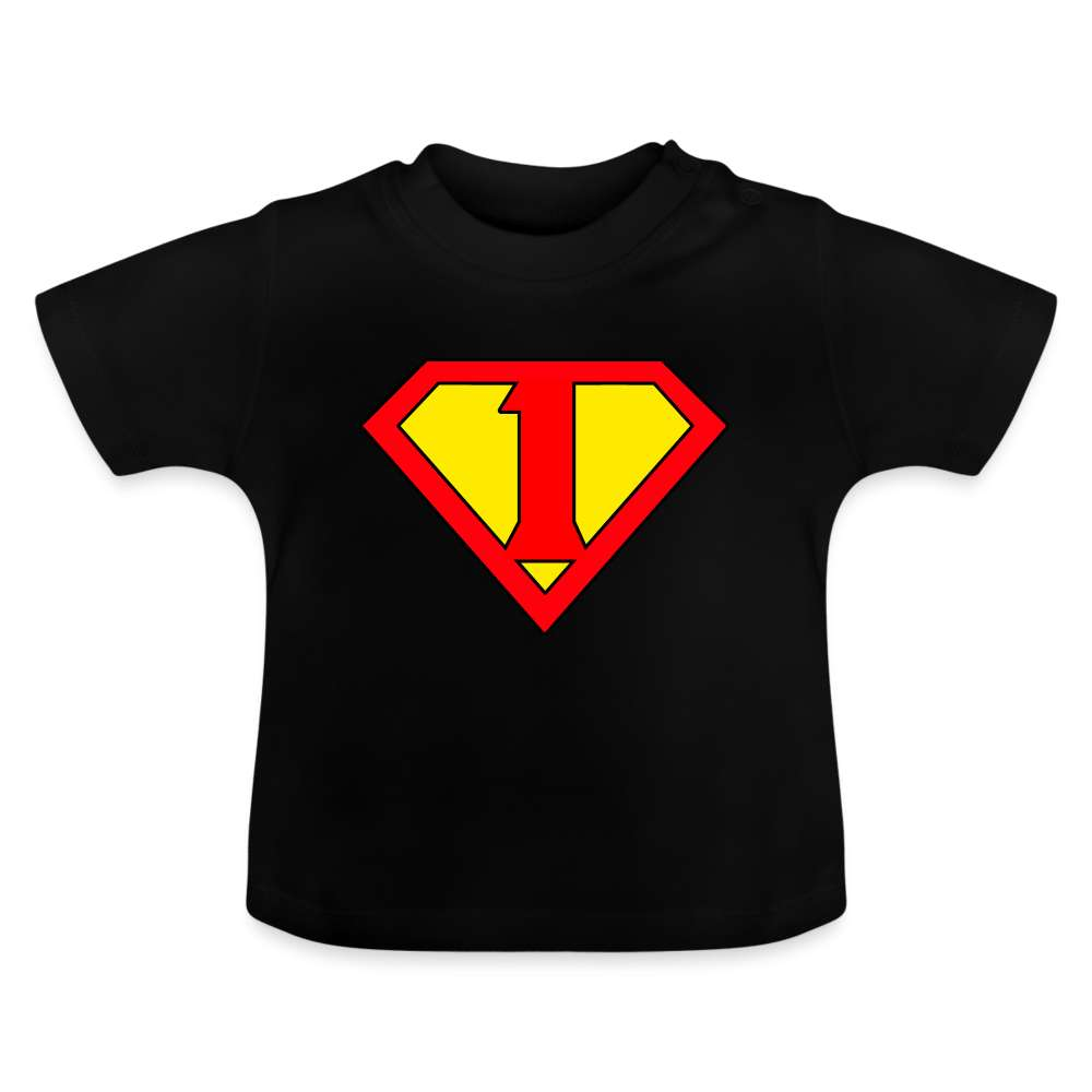 1. Geburtstag - Super Baby Comic Style Geschenk Baby T-Shirt - Schwarz