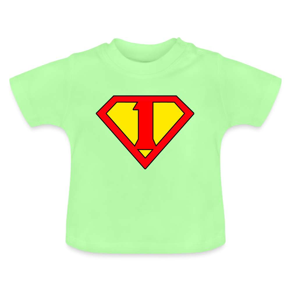 1. Geburtstag - Super Baby Comic Style Geschenk Baby T-Shirt - Mintgrün
