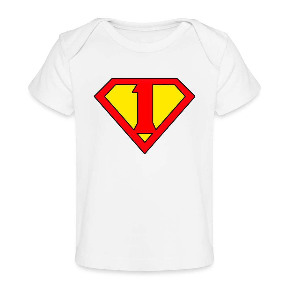 1. Geburtstag - Super Baby Comic Style Geschenk Baby Bio-T-Shirt - weiß