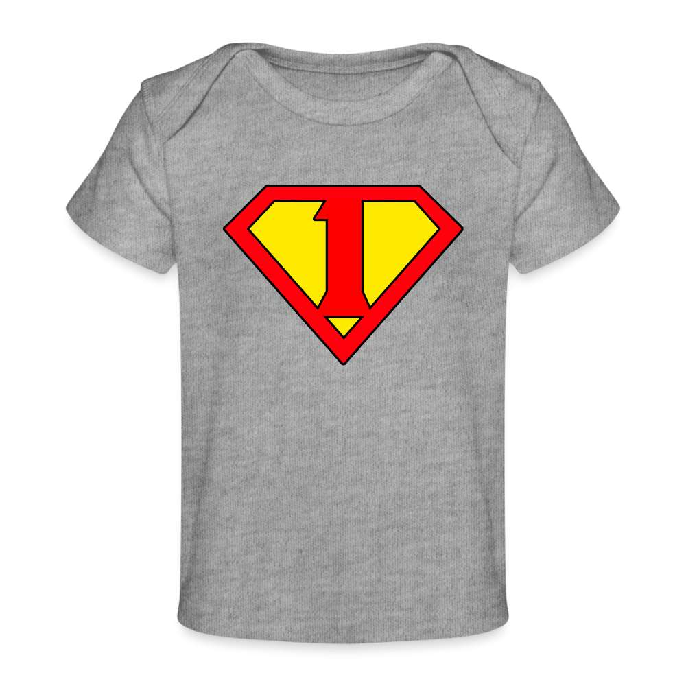 1. Geburtstag - Super Baby Comic Style Geschenk Baby Bio-T-Shirt - Grau meliert