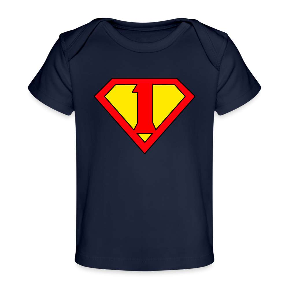 1. Geburtstag - Super Baby Comic Style Geschenk Baby Bio-T-Shirt - Dunkelnavy