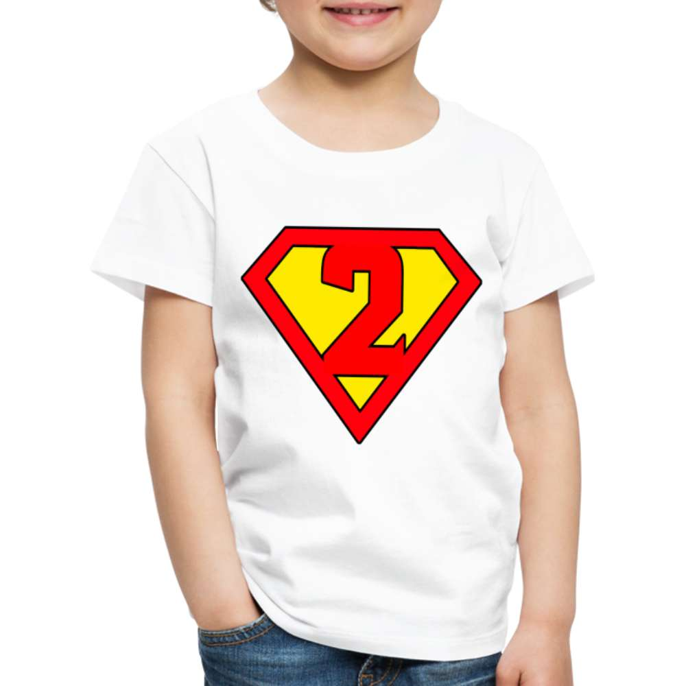 2. Geburtstag - Super Baby Comic Style Geschenk Kinder Premium T-Shirt - weiß