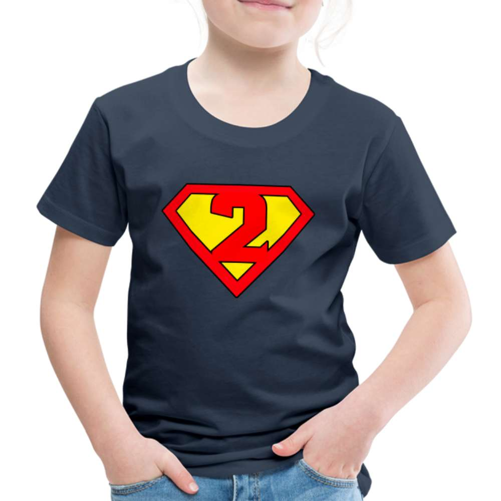 2. Geburtstag - Super Baby Comic Style Geschenk Kinder Premium T-Shirt - Navy