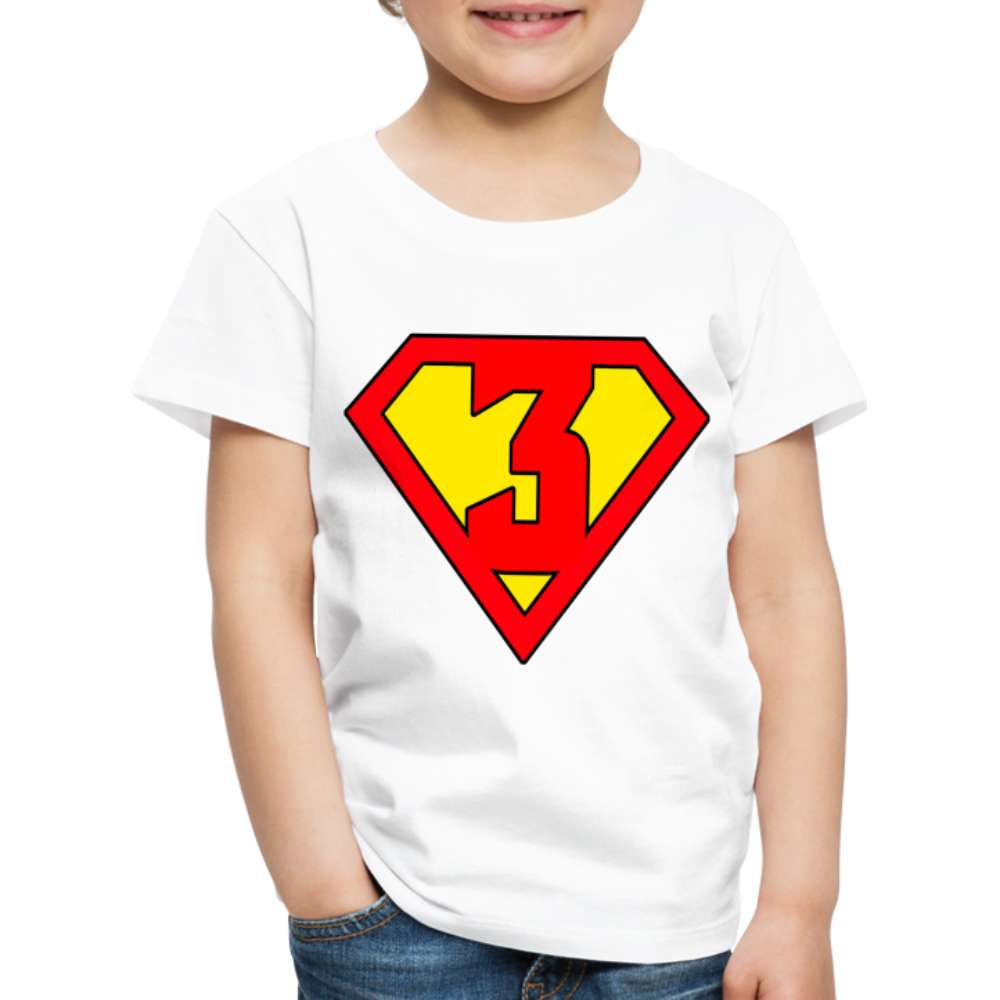 3. Geburtstag - Super Baby Comic Style Geschenk Kinder Premium T-Shirt - weiß