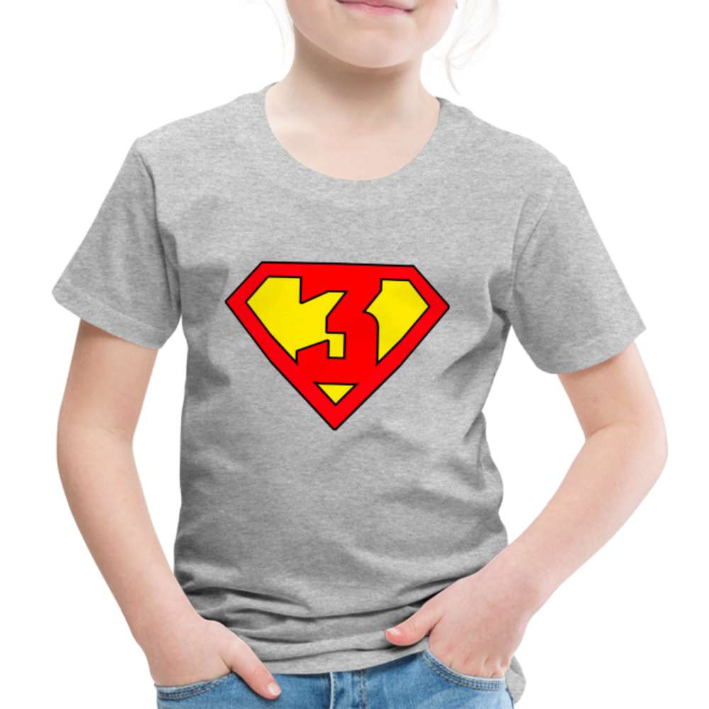 3. Geburtstag - Super Baby Comic Style Geschenk Kinder Premium T-Shirt - Grau meliert