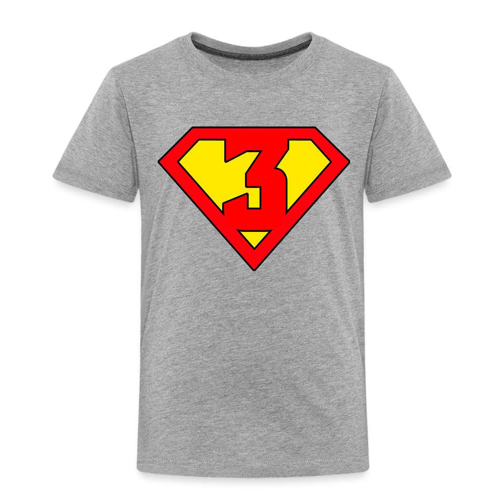 3. Geburtstag - Super Baby Comic Style Geschenk Kinder Premium T-Shirt - Grau meliert