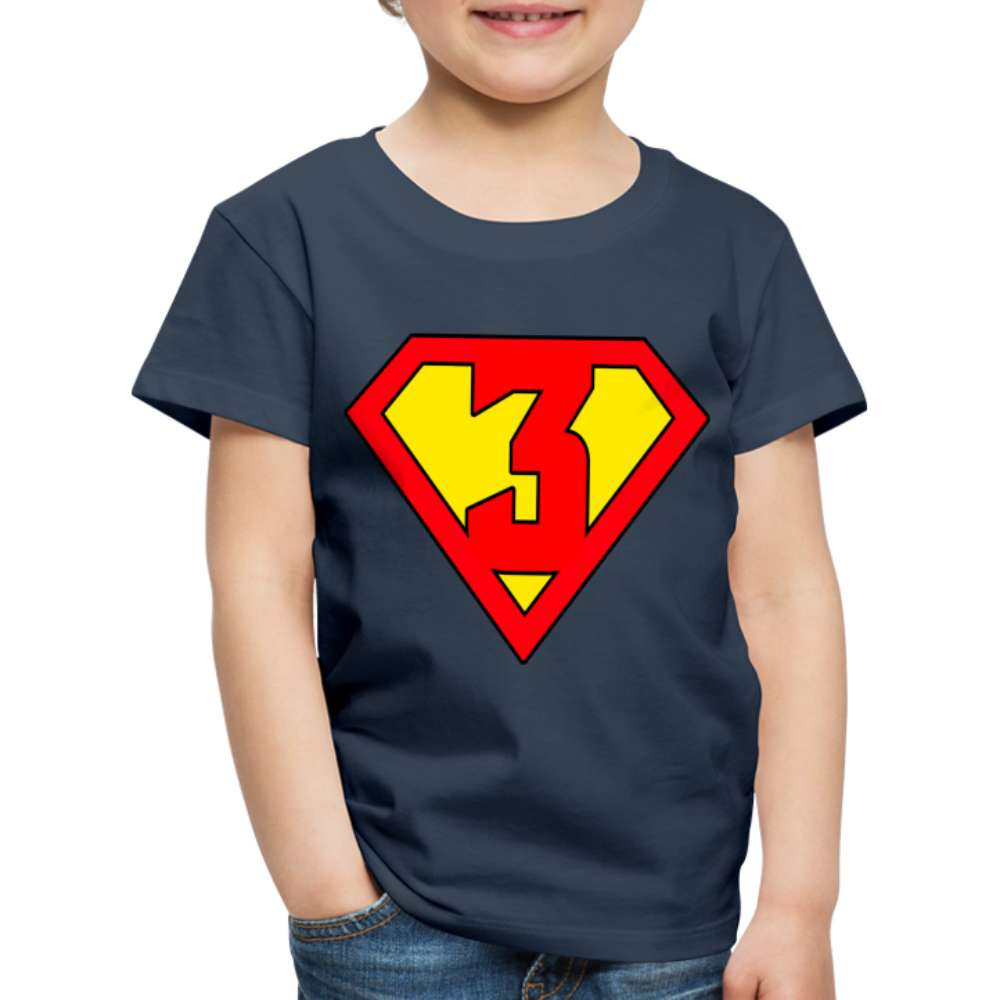 3. Geburtstag - Super Baby Comic Style Geschenk Kinder Premium T-Shirt - Navy