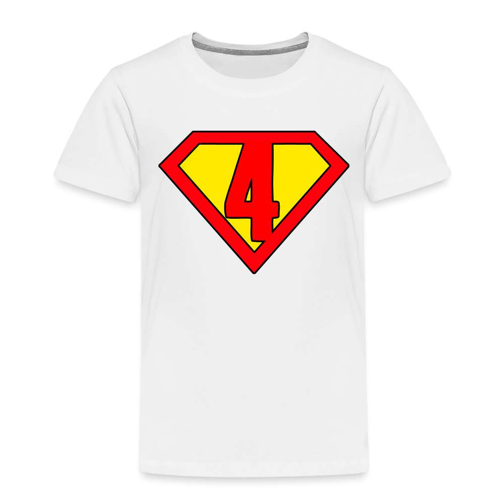 4. Geburtstag - Super Baby Comic Style Geschenk Kinder Premium T-Shirt - weiß