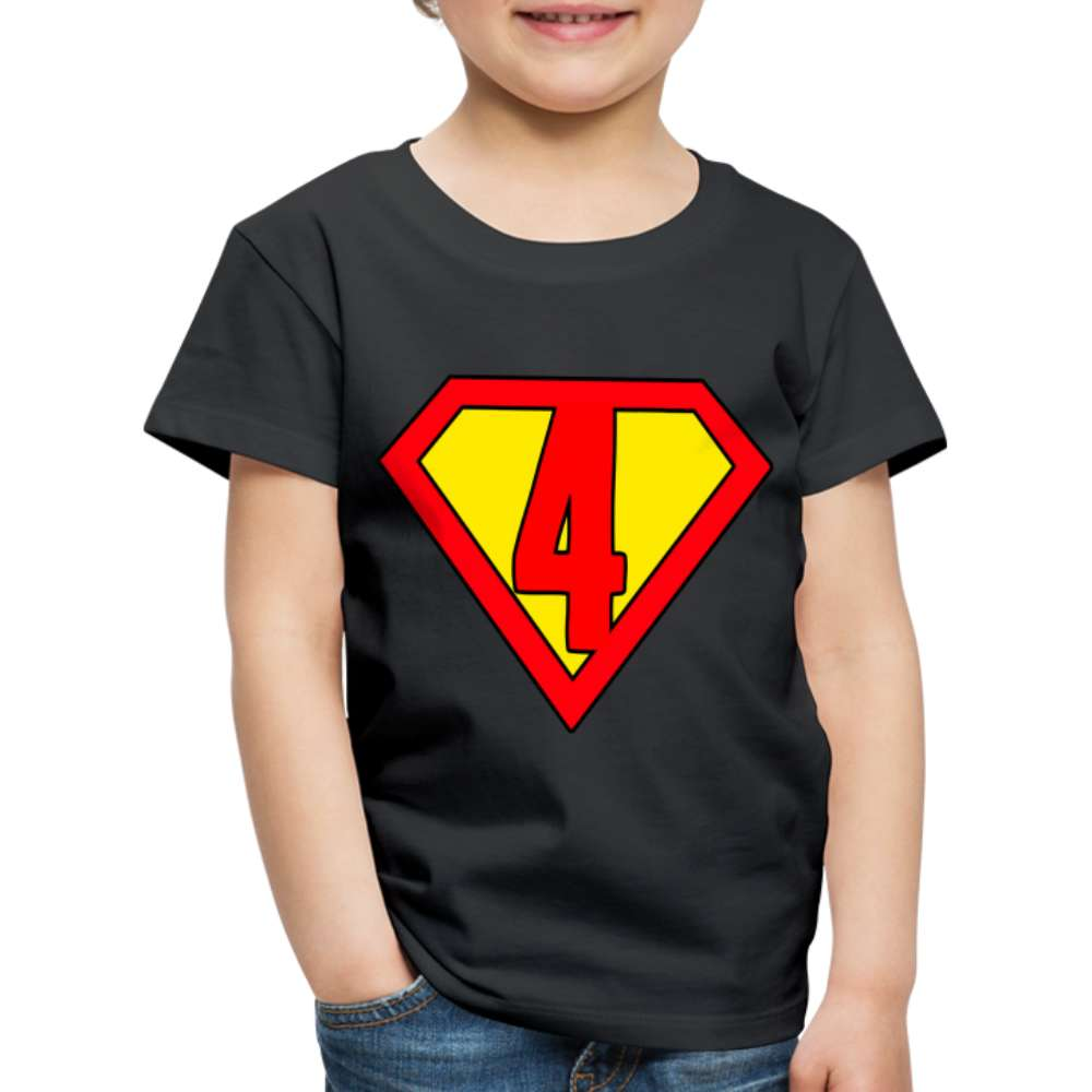 4. Geburtstag - Super Baby Comic Style Geschenk Kinder Premium T-Shirt - Schwarz