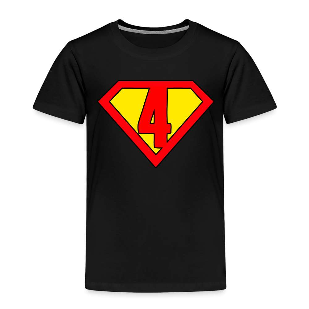 4. Geburtstag - Super Baby Comic Style Geschenk Kinder Premium T-Shirt - Schwarz