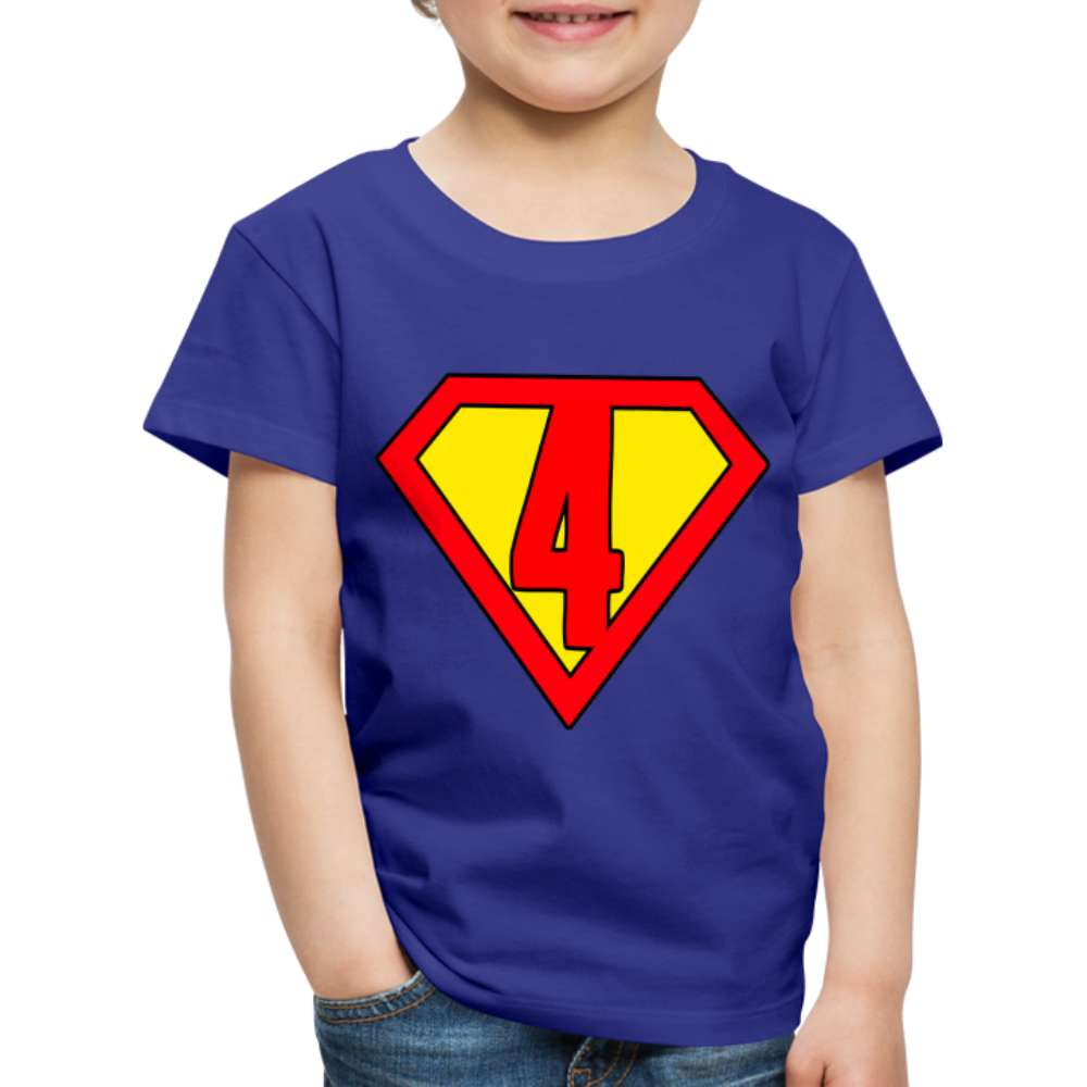 4. Geburtstag - Super Baby Comic Style Geschenk Kinder Premium T-Shirt - Königsblau