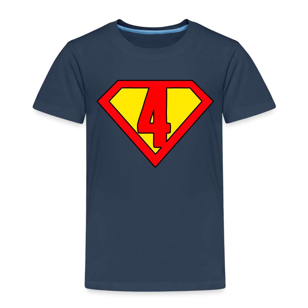 4. Geburtstag - Super Baby Comic Style Geschenk Kinder Premium T-Shirt - Navy