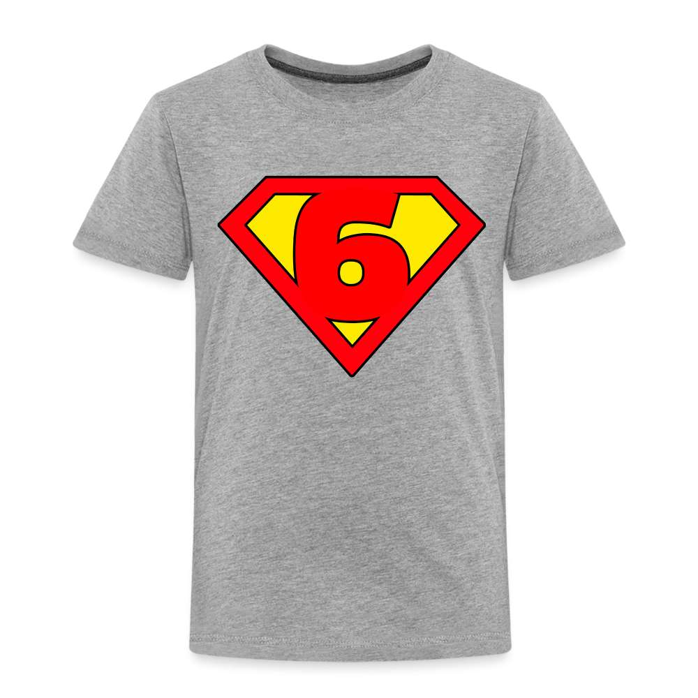 6. Geburtstag - Super Baby Comic Style Geschenk Kinder Premium T-Shirt - Grau meliert